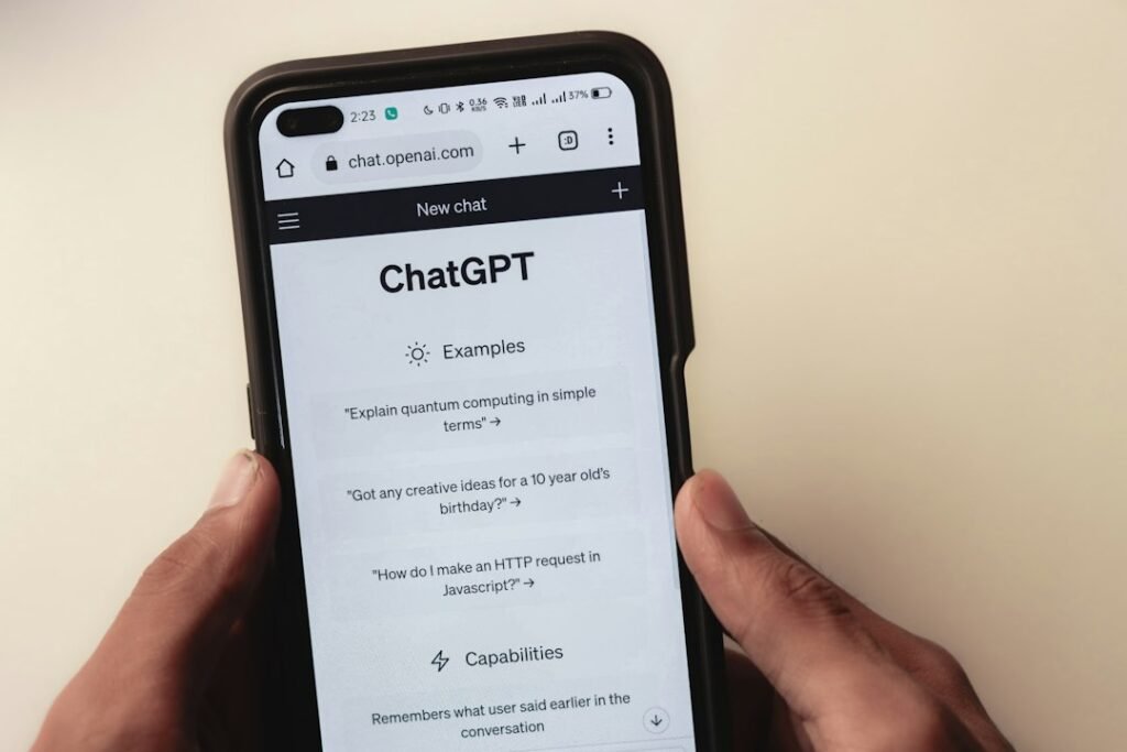 ChatGPT open on a smartphone